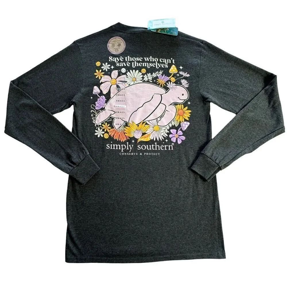 SIMPLY SOUTHERN SMALL Juniors Sea Turtle Long Sleeve Shirt